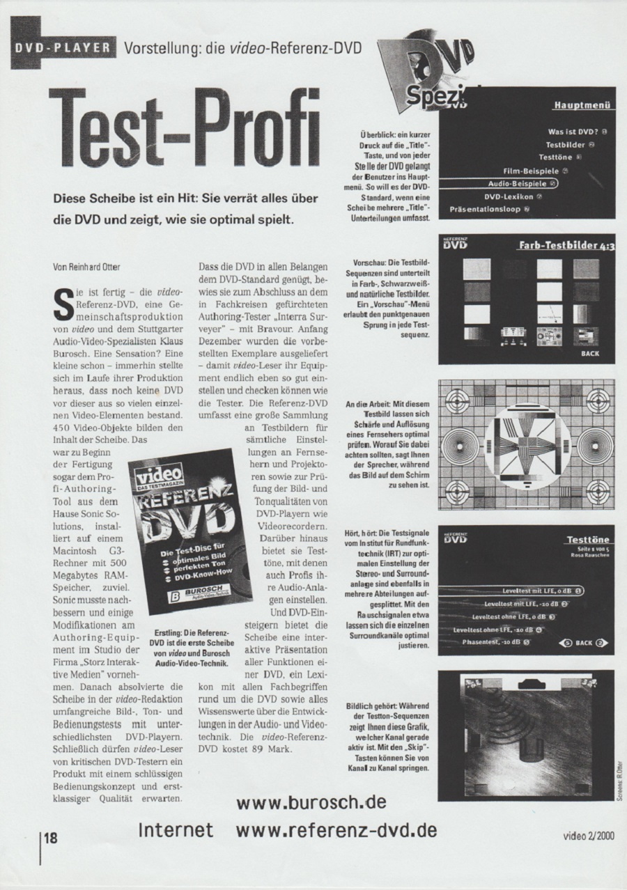 Vorstellung die Video-Referenz-DVD Test-Profi